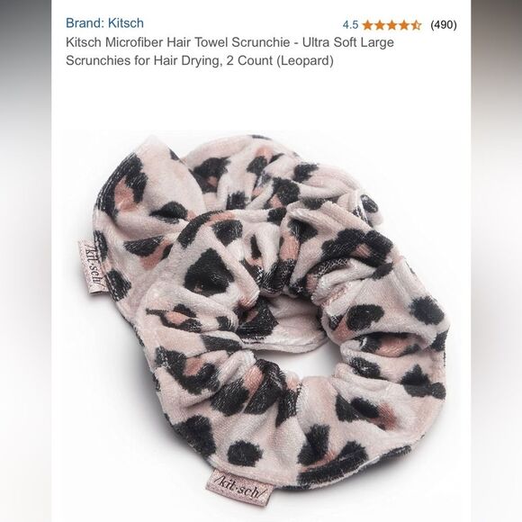 Kitsch Towel Scrunchies Set Black Pink White Animal Prints Chic Gift Pack NWT - Picture 4 of 4